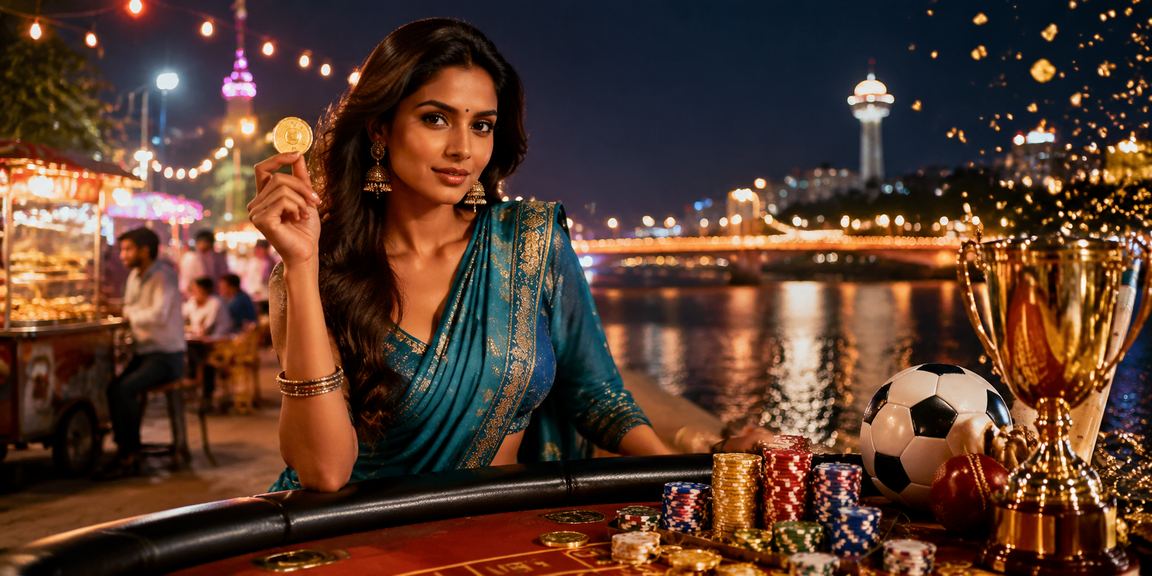 Player enjoying Andar Bahar game near Ahmedabad riverfront